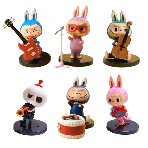 bộ 6 labubu nghệ sĩ siêu dễ thương , blind box - Cao 8-10cm - Nặng 370gram - Bọc Túi - Hộp Màu - K33-T2-S8