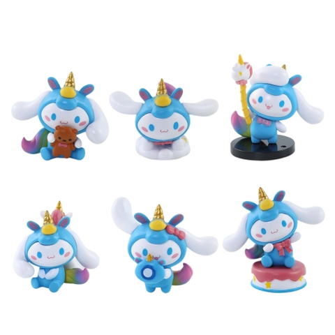 Mô hình kuromi Bộ 6 Melody Kuromi Bản đẹp - cao 5-7cm - Nặng 300gram - Bọc Túi Opp - Hộp Màu n3-k33-t4-s3