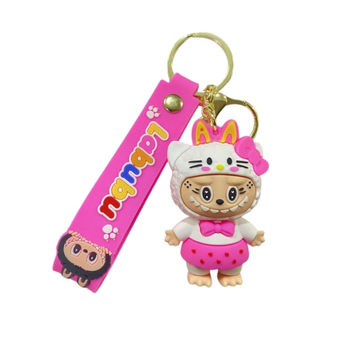 Móc Khóa labubu trắng váy hồng - Dây móc dài : 10cm - Mô Hình Cao : 6cm - Nặng : 50gram - No Box : bọc túi OPP - SKU: moc258d - (Vat: MK001) - K76-T2-S1