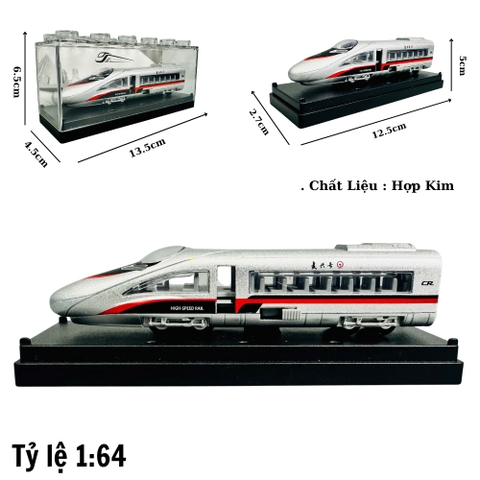 Mô Hình tàu siêu tốc trắng viền đỏ 1:64 Hợp kim - Dài 12.5cm - Cao 5cm - Rộng : 4.5cm - nặng : 300gram - Hộp Nhựa Trong SKU : oto465b - ( VAT :  003-06-20 ) - K137-T3-S1