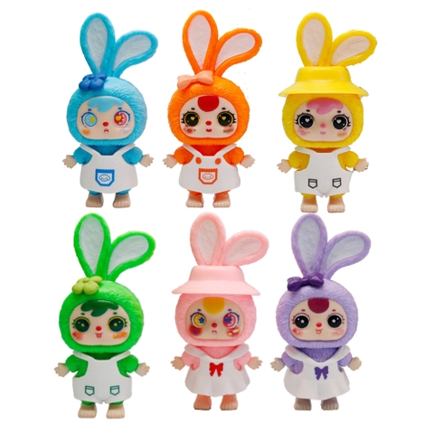 ( Giá 1 con - Bộ 6 con - Đặt Số Lượng 6 ) - Mô Hình bộ 6 baby three thỏ trở về - Cao : 10.2cm - Nặng : 500gr - No Box - (VAT : G873-78)- G-1