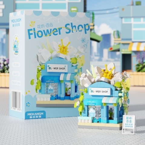 Bộ Lắp Ghép Cửa Hàng Hoa tulip  - 264 hạt - Full Box - Sku : LG-K416 (VAT 001-11-11) - K119-T2-S11