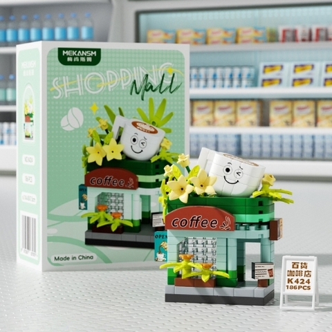 Bộ Lắp Ghép Cửa Hàng Coffee  - 186 hạt - Full Box - Sku : LG-K424 - ( VAT 001-11-11) - K94-T2-S6