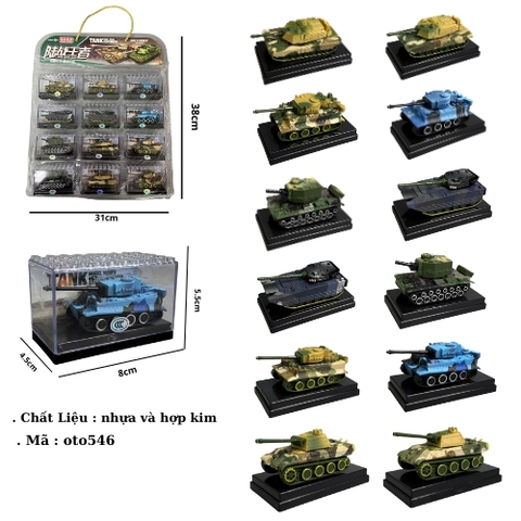 ( Giá 1 xe - Vỉ 12 xe - Đặt số lượng 12 ) - Mô Hình 1 vỉ 12 Xe Tăng kèm khay đựng - Cao 5.5cm - Ngang 8cm - Rộng 4.5cm  - Vỉ Nhựa SKU : oto546 - ( VAT : DCM473-10 )