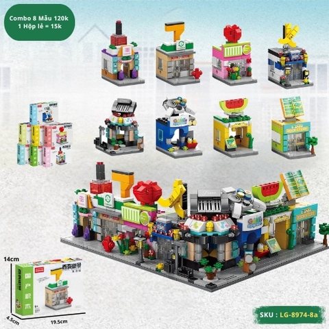 Đồ Chơi Lắp Ghép Combo 8 Mẫu lego cửa hàng ( Combo 8 mẫu Giá 120k / Tính lẻ là 1 Mẫu = 15k) - Full Box - Sku : LG-8974-8a