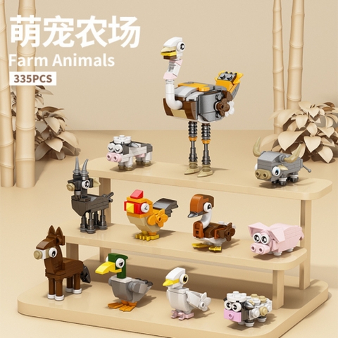 Đồ Chơi Lắp Ghép Lego Động Vật Chăn Nuôi Cute (10 IN 1) - 335 hạt - Full Box - Sku : LG-9109