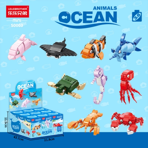 Đồ Chơi Lắp Ghép Lego Tổng Hợp 9 Mẫu Động Vật Biển Cute - 80-123 Hạt (Tuỳ Loại) - Full Box - Sku : LG-S0003