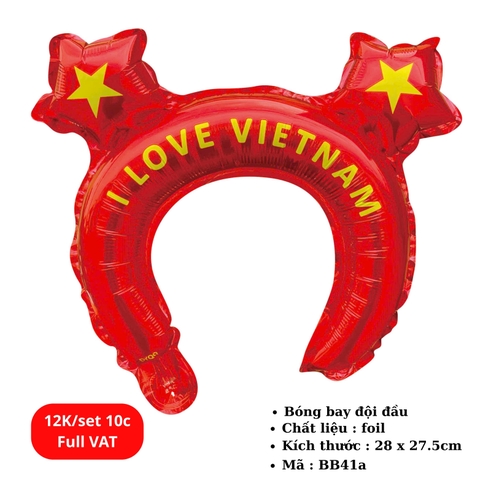 Set 10 Bóng bay đội đầu cờ VN  -SKU : BB41 - (VAT: 011-01-7)