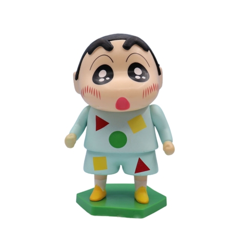 Mô Hình Shin bút chì áo xanh dương nhạt - Cao 13cm - nặng 300gram - Figure Cậu Bé Bút Chì - Hộp Màu - K19-T1-S9