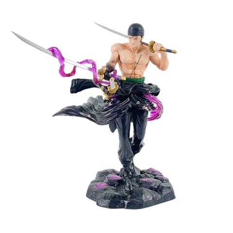 Mô Hình One Piece Zoro vác kiếm đầu quấn khăn - Cao 20cm - Nặng 500gram - Phụ kiện :  Kiếm - Figure anime One Piece - Bọc Túi Opp - No Box N1-K56-T2-S3