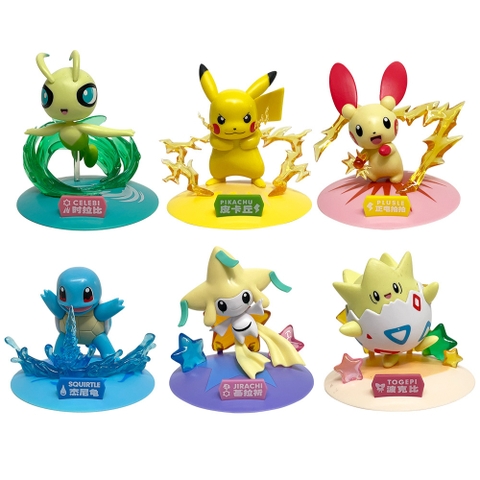 Mô Hình POKEMON Bộ 6 Pokemon có đế bản B - Cao 7-10cm - Nặng 700gram - Pokemon - Hộp Màu -  K9-T1-S8