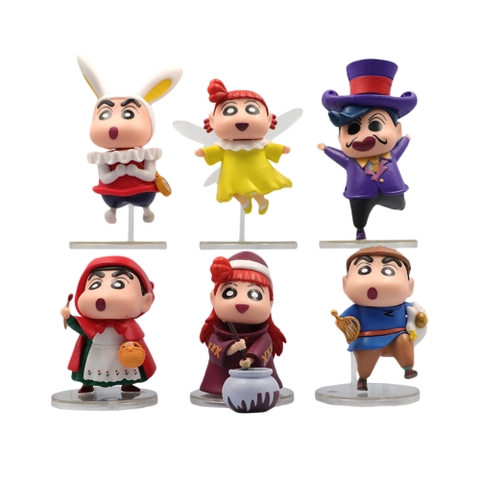 ( Giá 1 con - Bộ 6 con - Đặt Số Lượng 6 )-Mô Hình bộ 6 Shin bút chì - Cao 7-9cm - nặng 300gram - Figure Cậu Bé Bút Chì - bọc túi OPP - Hộp Màu - Hm37 - (VAT E729-75)- K23-T3-S10