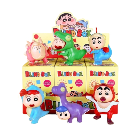 ( Giá 1 con - Bộ 6 con - Đặt Số Lượng 6 ) - Mô Hình bộ 6 Shin bút chì cosplay khủng long - Cao 7.5cm - nặng 300gram - Figure Cậu Bé Bút Chì - bọc túi OPP - Hộp Màu - HM122 - (VAT : G873-78)- K14-T1-S1