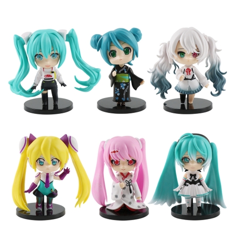 Mô Hình Hatsune Miku bộ 6 mô hình miku Bản A - Cao 9cm - nặng 300gram - Figure Miku - Bọc Túi - Box Màu - K13-T2-S5