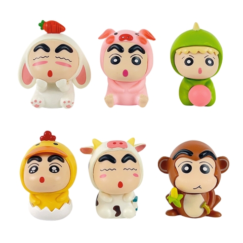 Mô Hình bộ 6 Shin bản B bộ 2 con giáp - Cao 6.5cm - nặng 300gram - Figure Cậu Bé Bút Chì - bọc túi OPP - Hộp Màu - Hm30 n3-k41-t2-s1