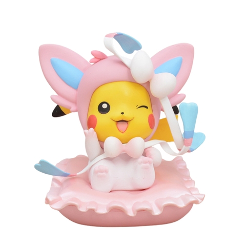 Hàng Cao Cấp -  Mô Hình Pokemon pikachu hồng đeo nơ bản cao cấp - Cao : 12cm - Nặng : 300gram - Figure pokemon - Full Box