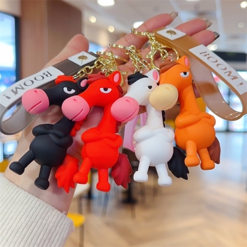 móc khóa ngựa cute 4 màu - dây dài 9.5cm mô hình cao 8.5cm - nặng : 50gram - no box - SKU: moc293 - (Vat: MK001)