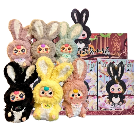 Hàng Xưởng Sản Xuất - Baby three Lily Rabbit Town Plush Thỏ Thị Trấn blind box ngẫu nhiên - cao 20cm - Nặng 500gram - Túi Mù - Hộp Màu