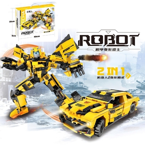 Đồ Chơi Lắp Ghép Autobot Bumblebee Vàng 2 in 1 - 527 hạt - Full Box - SKU : LG-67061