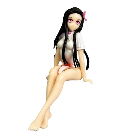 Mô hinh Nezuko dáng ngồi siêu dễ thương . Cao 14cm , nặng 150gram - Box Màu - K1-T3-S12