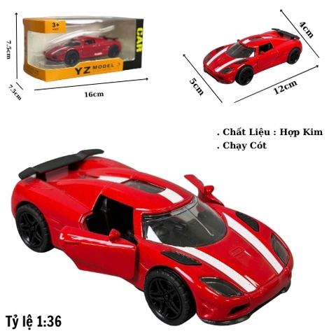 Mô Hình Xe mclaren Đỏ tỉ lệ 1:36 Hợp kim có thể mở cửa - bánh sau chạy cót - Dài 12cm - rộng 5cm - cao 4cm - nặng : 300gram - FULL BOX : box màu SKU : oto486a - K68-T3-S5