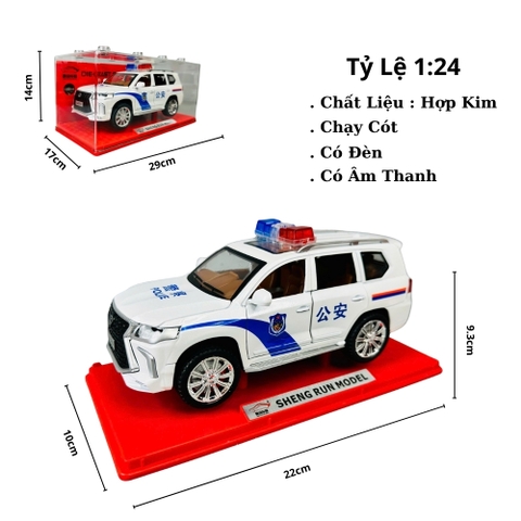 Mô Hình Xe cảnh sát 1:24 lexus trắng Hợp kim có thể mở cửa - Âm thanh Đèn - Dài 22cm - rộng 9cm - cao 6.3cm - nặng : 800gram - FULL BOX : box màu SKU : oto473d - K55-T2-S9