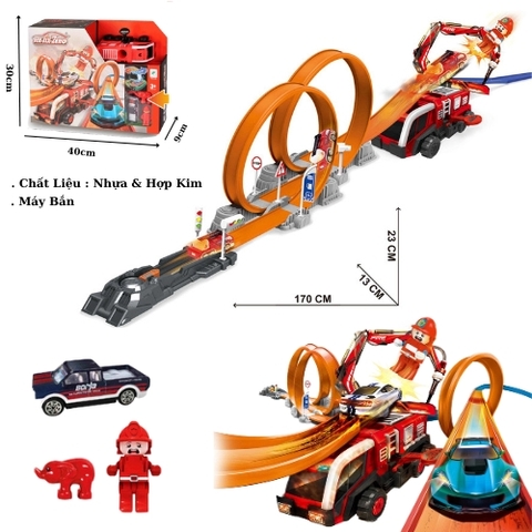Mô Hình Xe Cứu hỏa Đỏ lắp Ráp Đường Ray 660-A98 - Máy Bắn - Dài 170cm - rộng 13cm - cao 23cm - nặng : 1kg5 - FULL BOX : box màu SKU : oto508a