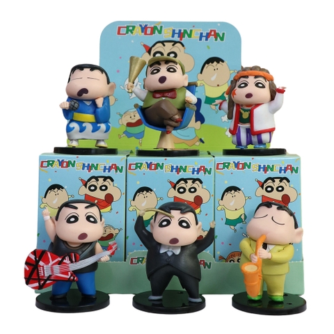 Mô Hình Bộ 6 nhân vật shin bút chì - Cao 6 - 7.5cm - nặng 300gram - Figure Cậu Bé Bút Chì - bọc túi OPP - Hộp Màu - Hm21 - N3-K60-T3-S3