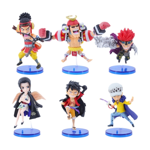 Mô hình OnePiece Bộ 6 nhân vật Luffy Ussop Franky Kid Boa Law - Cao 7cm - nặng 500gram - Figure OnePiece - No Box - N3-K42-T2-S3