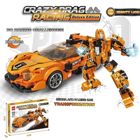 Đồ Chơi Lắp Ghép Lego Autobot Màu Cam , 2 in 1  - 280 hạt - Full Box - Sku : LG-43-04