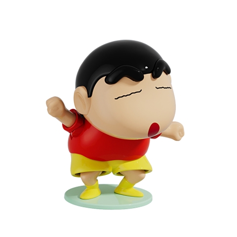 mô hình shin bút chì áo đỏ quần vàng lắc mông - cao : 10cm - figure shin - hộp màu