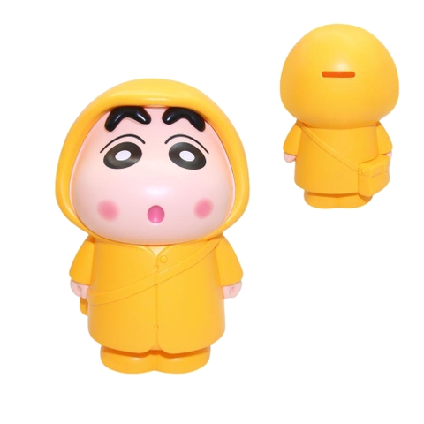 Hàng Rỗng Nhẹ - Mô Hình Shin áo mưa vàng dáng đứng - Cao : 22cm - Nặng 300gram - No Box
