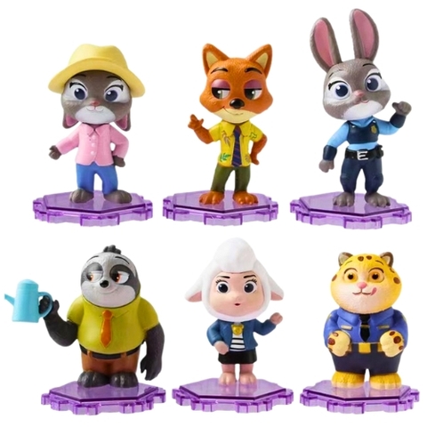 Mô hình bộ 6 nhân vật Zootobia Bản C  . Cao 9-10cm , nặng 300gram - Figure Zootobia - SKU : hm184