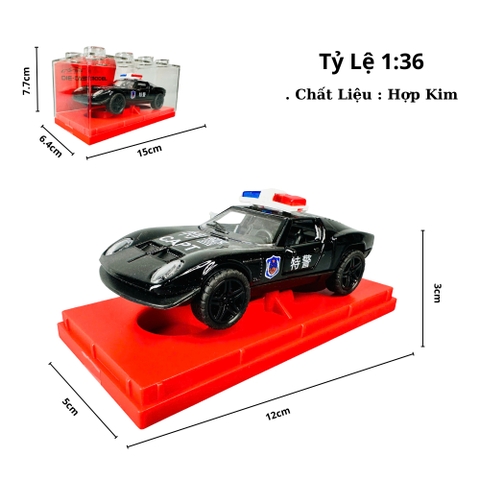 Mô Hình Xe cảnh sát đen tỉ lệ 1:36 Hợp kim có thể mở cửa - Dài 12cm - rộng 5cm - cao 3cm - nặng : 300gram - FULL BOX : box màu SKU : oto474a -  K55-T3-S6