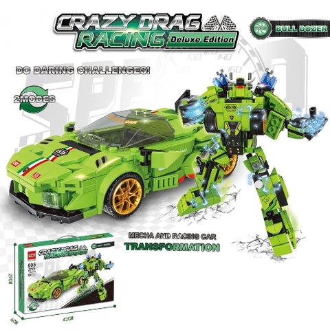Đồ Chơi Lắp Ghép Lego Autobot Màu xanh , 2 in 1  - 277 hạt - Full Box - Sku : LG-43-04