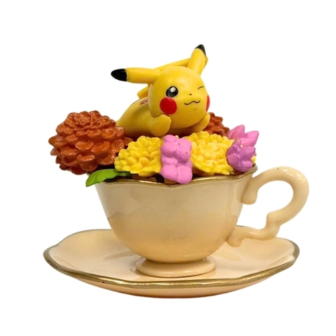 Mô Hình Pokemon Pikachu nằm trên cốc hoa  - cao 8cm - nặng 50gram - Figure Pokemon - K9-T3-S10