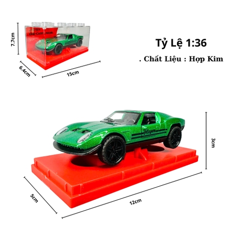 Mô Hình Xe đua xanh lục tỉ lệ 1:36 Hợp kim có thể mở cửa - Dài 12cm - rộng 5cm - cao 3cm - nặng : 300gram - FULL BOX : box màu SKU : oto474n - K55-T3-S7