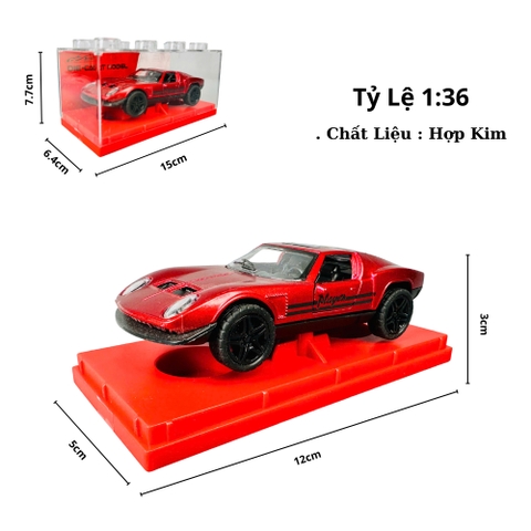 Mô Hình Xe đua đỏ đậm tỉ lệ 1:36 Hợp kim có thể mở cửa - Dài 12cm - rộng 5cm - cao 3cm - nặng : 300gram - FULL BOX : box màu SKU : oto474bb - K55-T3-S7