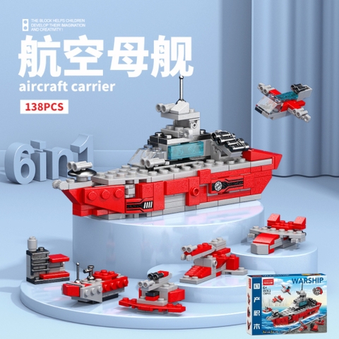 Đồ Chơi Lắp Ghép Lego Tàu Chiến Đỏ (6 IN 1) - 138pcs - Full Box - Sku : LG-8970-1 ( VAT 001-22-11 ) K116-T1-S5