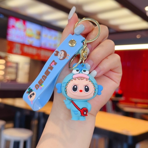 Móc Khóa labubu cosplay cá xanh - Dây móc dài : 10cm - Mô Hình Cao : 6cm - Nặng : 50gram - No Box : bọc túi OPP K76-T5-S2