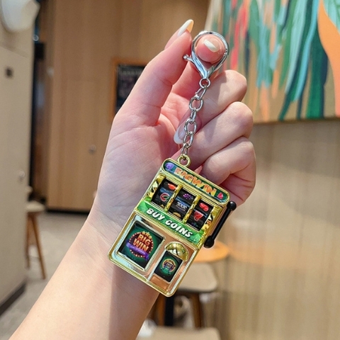 Móc Khóa Máy Quay Thưởng vàng big win . Dài 11cm , Rộng 3.5cm - Nặng 50gram - SKU : moc284d