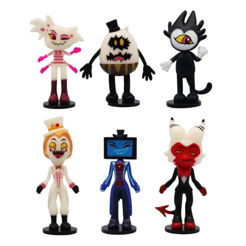 ( Giá 1 con - Bộ 6 con - Đặt Số Lượng 6 ) - Mô hình Hazbin Hotel bộ 6 nhân vật Vaggie Angel Dust Alastor Charlie Morningstar Cao 10-11.5cm - Nặng : 200gram - Figure Hazbin Hotel - No Box - (( VAT : G873-77 ) - K13-T1-S2