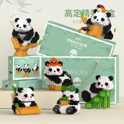 ( Giá 1 con - Bộ 6 con - Đặt Số Lượng 6 ) Đồ Chơi Lắp Ghép Lego Bộ 6 gấu trúc siêu dễ thương - Full Box - Sku : LG-W1122 ( VAT 001-C6-90 ) - K110-T1-S16