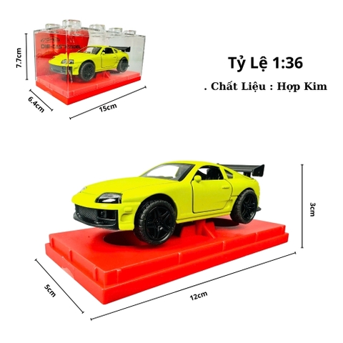 Mô Hình Xe đua vàng chanh tỉ lệ 1:36 Hợp kim có thể mở cửa - Dài 12cm - rộng 5cm - cao 3cm - nặng : 300gram - FULL BOX : box màu SKU : oto474aa -  K55-T3-S7