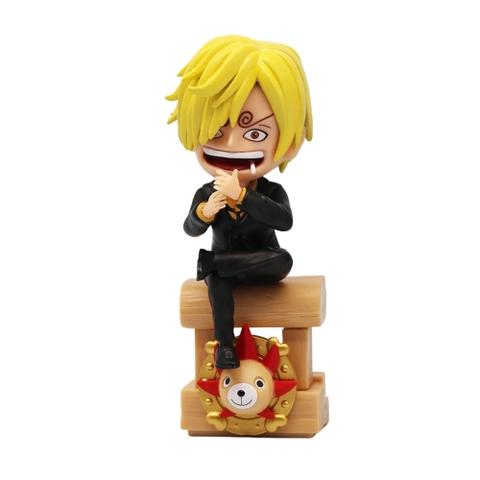 Mô Hình OnePiece Sanji Chibi Dáng ngồi - Cao 14.5cm - nặng 130gram - Phụ kiện : đế -  Figure OnePiece -  no box-(VAT : G873-84) - K26-T1-S6