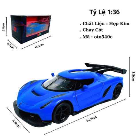 Mô Hình Xe Xanh Dương tỉ lệ 1:36 Hợp kim có thể mở cửa - bánh sau chạy cót - Dài 12.5cm - rộng 5.5cm - cao 3.5cm - nặng : 300gram - FULL BOX : box màu SKU : oto540c - K52-T2-S3
