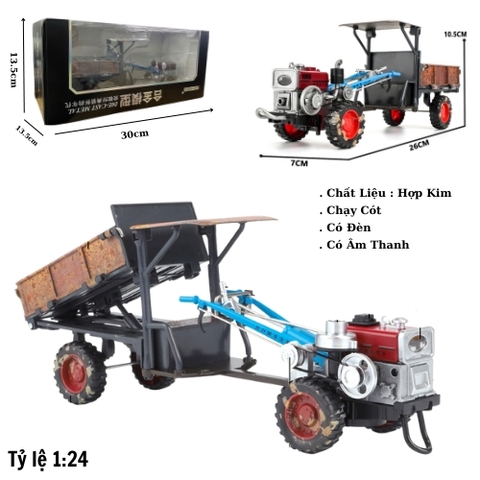 Mô Hình Máy Cày 1960 , tỉ lệ 1:24 Hợp kim có thể mở cửa - bánh sau chạy cót - Có Âm Thanh - Dài 26cm- rộng 7cm - cao 10.5cm - nặng : 540gram - FULL BOX : box màu SKU : oto490- K63-T5-S11