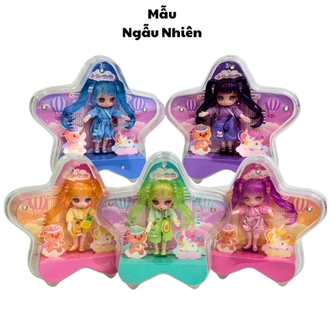 Đồ Chơi Búp Bê Miku Ngôi Sao Mặc Quần Áo Yếm ( Màu Ngẫu Nhiên ) . Cao 21cm - ngang 23cm . SKU : BB212-A