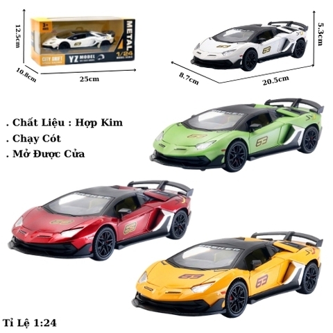 Mô Hình xe oto Lamborghini hợp kim , tỉ lệ 1:24 - Dài 20.5cm - rộng 8.7cm - cao 5.3cm - SKU : oto-YZ262401 - ( Vat : 003-01-150 )
