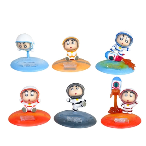 ( Giá 1 con - Bộ 6 con - Đặt Số Lượng 6 ) - Hàng Cao Cấp - Mô Hình bộ 6 Em bé Trai cosplay phi hành gia - Cao 7-10cm - nặng 380gram - Figure Cậu Bé Bút Chì - bọc túi OPP - HM118 -(VAT : G873-84)- Y1